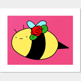 Red Rose Bee Posters and Art